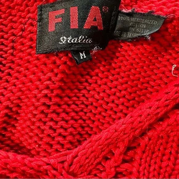 Fia Italia women's medium vibrant red sweater vest - Picture 3 of 3